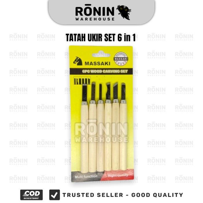 

No.OneBest- MASSAKI Tatah Ukir Set 6 in 1 - Pisau Alat Pahat Kayu