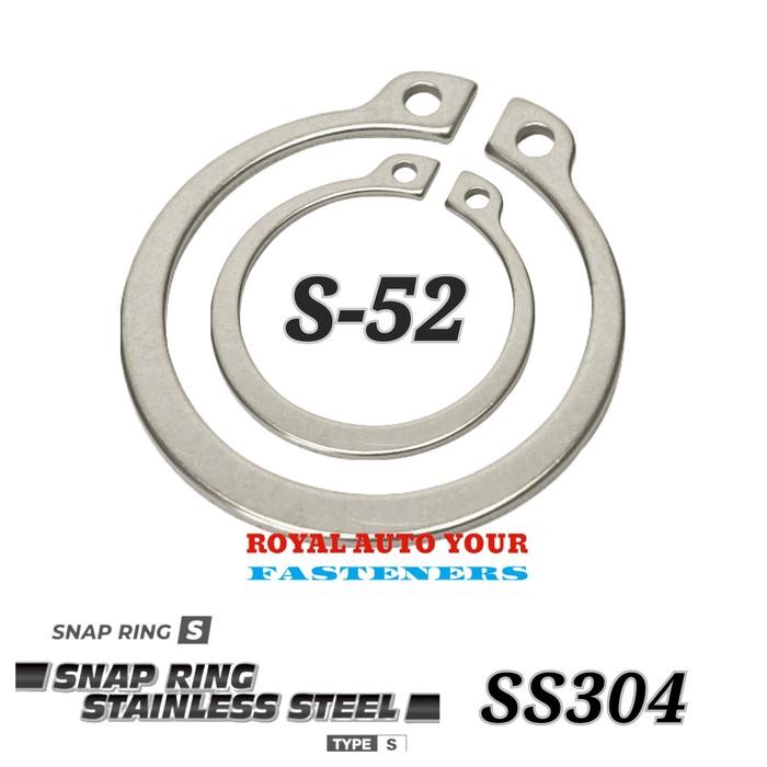 TOP SS304 SNAP RING STAINLESS S52 EXTERNAL CIRCLIP - SNAPRING AS 52MM -