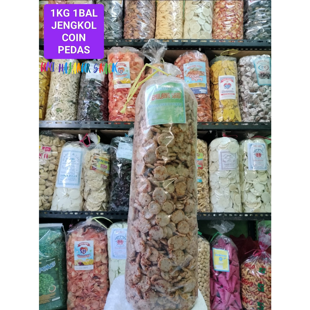 

Cemal Cemil Makyus 1Kg 1 Bal Sesuai Foto Kerupuk Jengkol Coin Pedas Cabe Merah