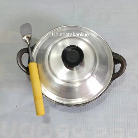 Wajan Kuali Serabi ,Kue Cucur Kuali Besi Tebal +Tutup + Sodet Mini #Gratisongkir