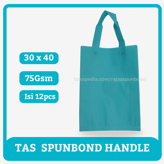 Tukuparty Tas Spunbond Handle 30X40 / Lusinan / Warna Hijau Tosca