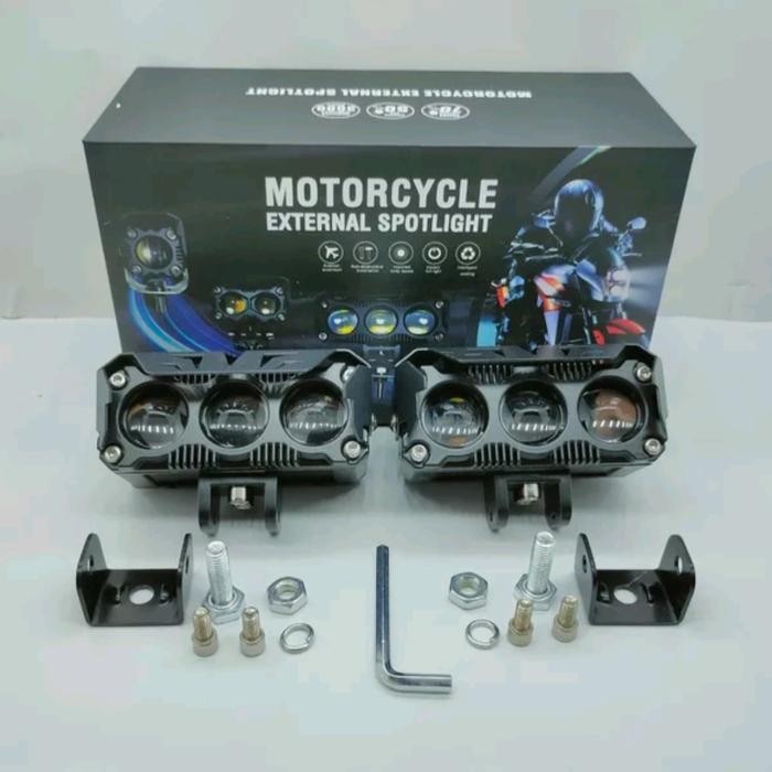 Lampu Sorot Tembak Laser Foglamp Sql 3 Mata Superbright Putih Kuning