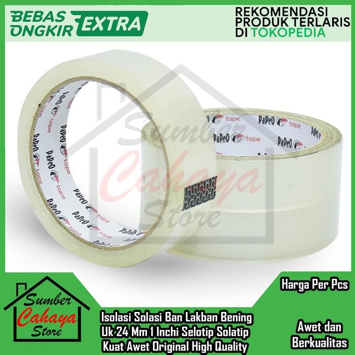 

Isolasi Solasi Selasi Ban Lakban Bening Transparan Uk 24 Mm 1 Inchi Selotip Solatip Masking Tape