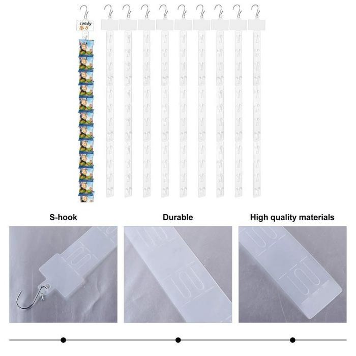 

10Pcs Clip Strip Display Makanan Produk Supermarket Snack Hanging Strip #Gratisongkir
