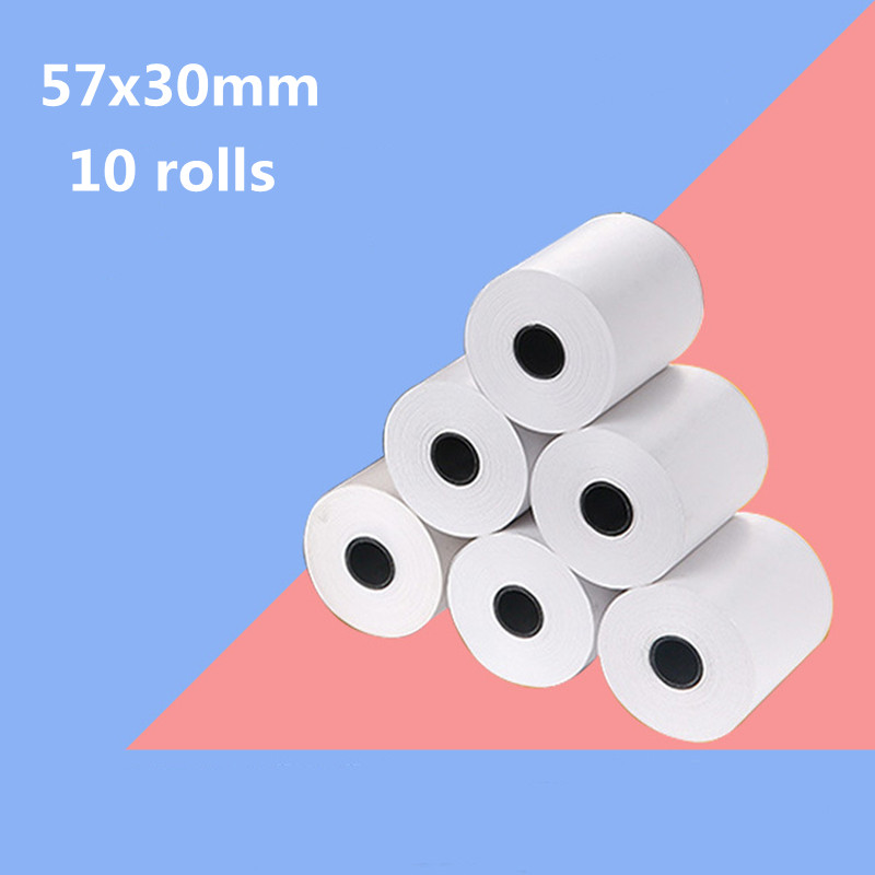 10 Rolls 57x30 mm Hermal Paper POS Printer Mobile Bluetooth Cash Register Paper Rolling Papers Label