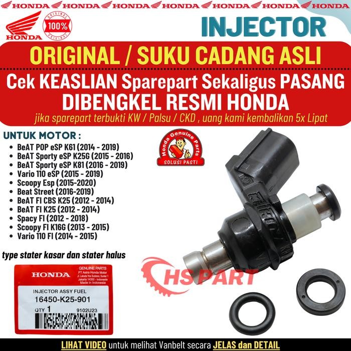 Injeksi Injector Injektor Beat Fi Esp Pop Street Stater Kasar Halus Scoopy Vario 110 Fi Original Ahm
