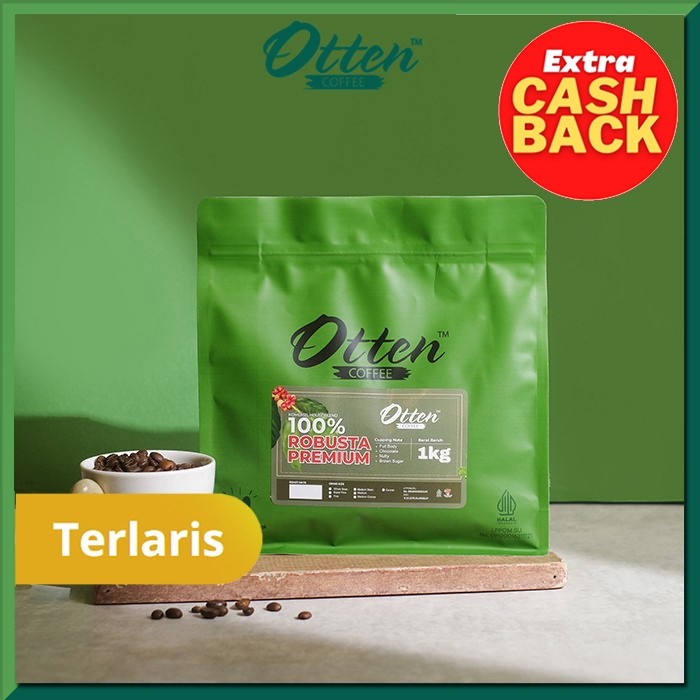 

100% Full Robusta Premium House Blend 1kg Biji / Bubuk Kopi Komersial House Blend Otten Coffee