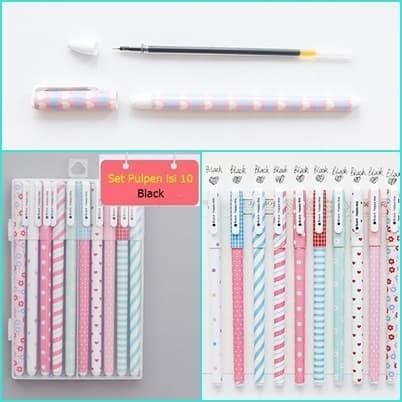 

LANGSUNG GAS.! OS006 ALAT TULIS PULPEN TINTA PENA GEL SET ISI 10 KOREA STATIONERY PEN