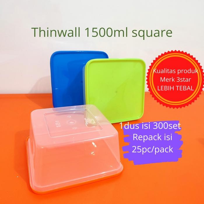 READY.. THINWALL 1500ML WARNA THINWALL KOTAK THINWALL PERSEGI 1500ML