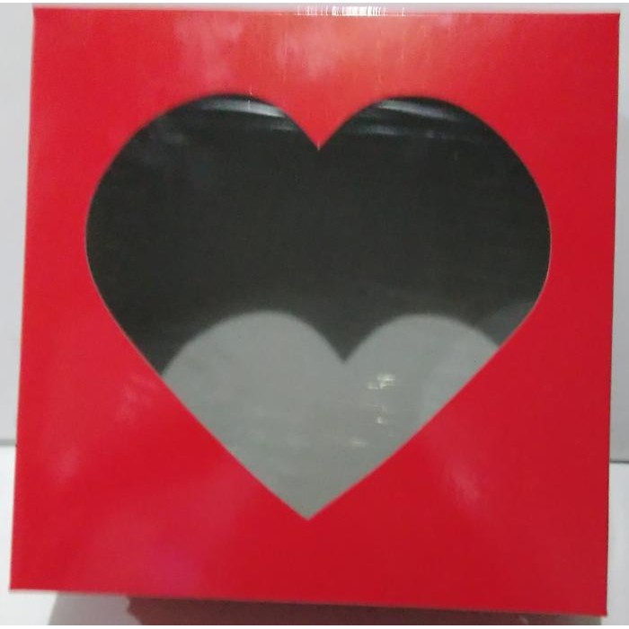 YOK DI ORDER DUS/BOX/KARDUS KUE/CAKE/BOLU HATI/LOVE/VALENTINE TUTUP MIKA MERAH@5PC