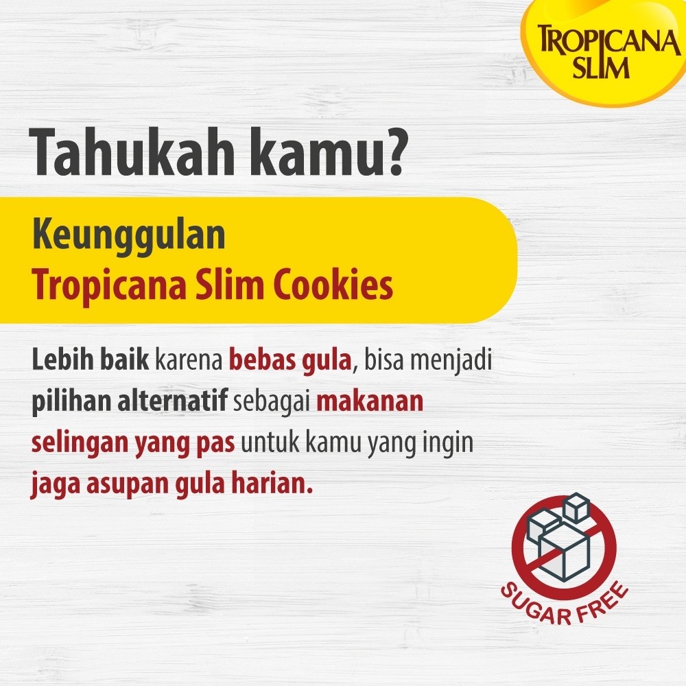 

Tropicana Slim Cookies - Hokkaido Cheese/Garlic Cheese Butter/Korean Goguma/Klepon - Tanpa Gula -