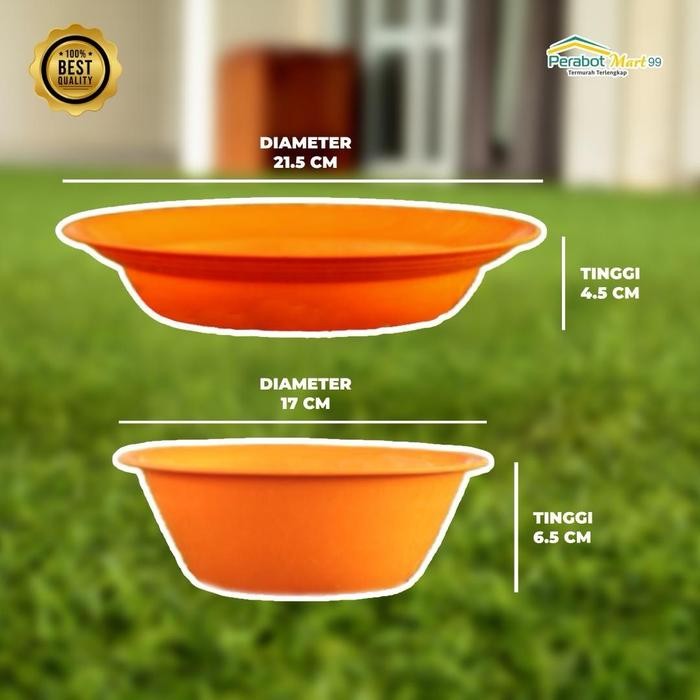 JTTOP" (24 PCS) 1 LUSIN PIRING PLASTIK + 1 LUSIN MANGKOK PLASTIK + KOMUNITAS IBU BAHAGIA / PIRING