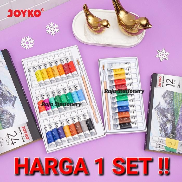 

Acrylic Colour 12 24 Warna 5ml Paint SET / Cat Akrilik SET ACC5 Lukisan