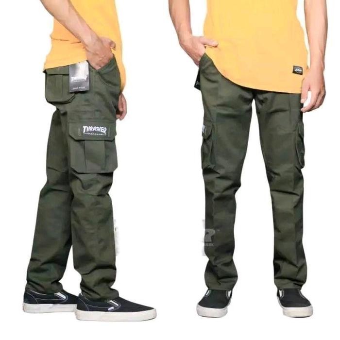 TERLENGKAP Celana Cargo Panjang Pria Thraser/ Celana Kimpul Kantong