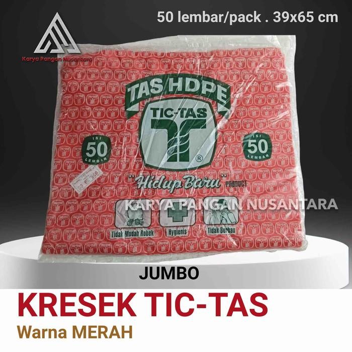 DISKON KRESEK KANTONG PLASTIK MERAH JUMBO 40x65 BESAR EKONOMIS PER PACK