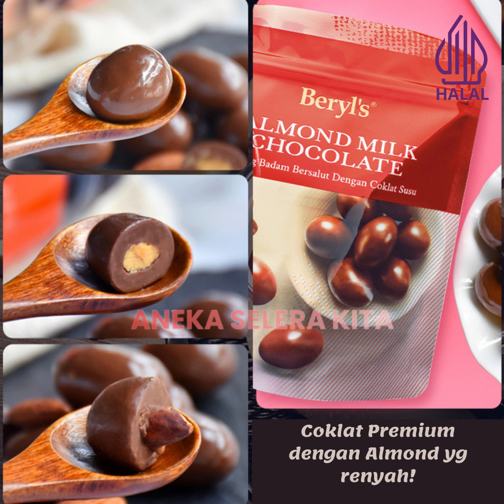 

Beryls Almond Raisin Milk Chocolate & Dark Chocolate/Coklat Beryls Bersalut Almond dan Kismis 250g