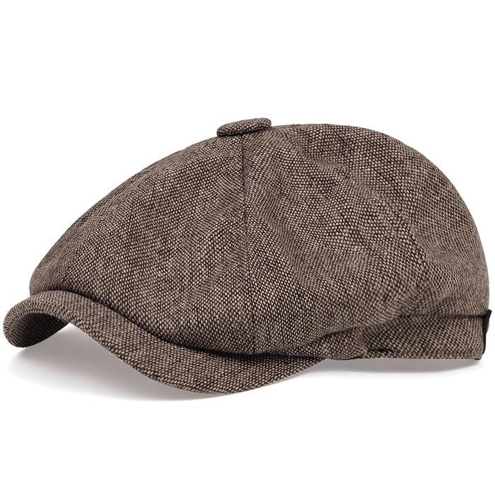 Newsboy Cap Topi Tukang Koran Wol Wol Desain Klasik Topi Shelby Pria Wanita Herringbone Topi Retro