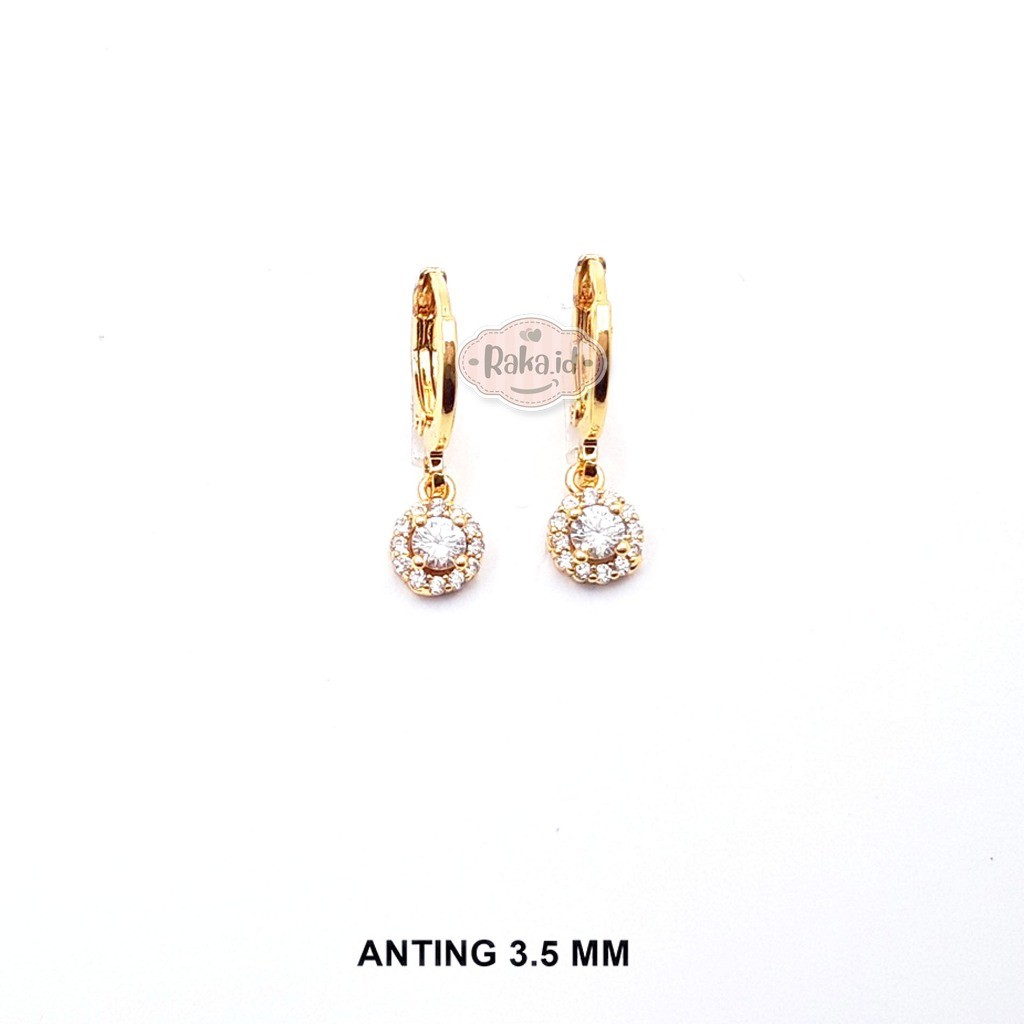Anting Korean Style Anting Clip Bulat Motif Bulat 3,5mm 1783