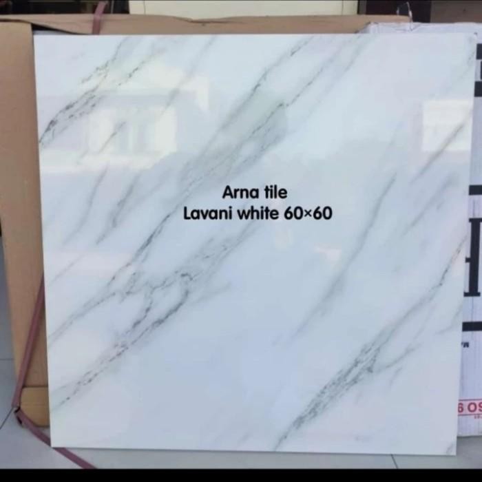 

GRANIT 60X60 GLOSSY ARNA LAVANI WHITE LOKAL GOSEND