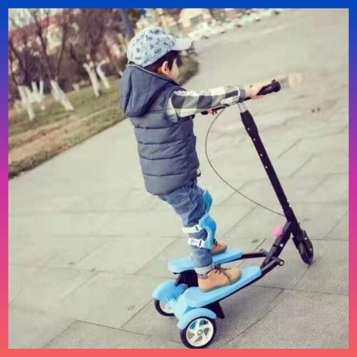 SKUTER ANAK INJAK DUAL PEDAL RODA 3 / SKUTER MAINAN OTOPED ANAK