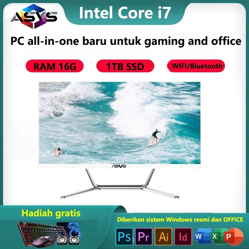 NEW PRODUCT ASVS KOMPUTER ALL-IN-ONE BARU DENGAN INTEL CORE I7 ASLI, SET KOMPUTER LENGKAP, COCOK