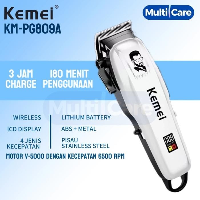 Alat Mesin Cukur Rambut Rechargeable Kemei KM-809A / KM809A / KM 809A