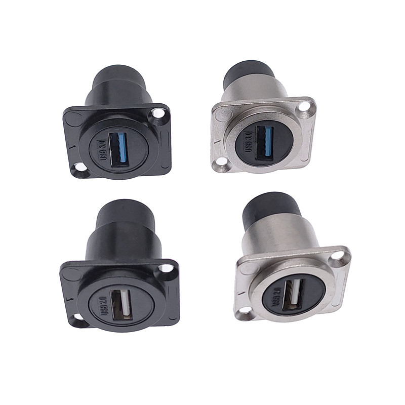 BEST D type Metal USB socket female to female USB 3.0 2.0 connector panel mounting