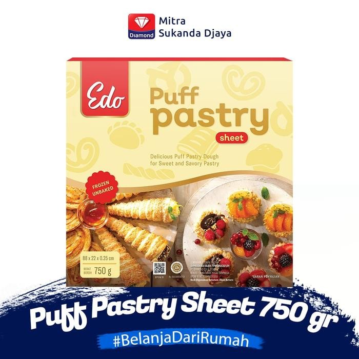 

EDO Puff Pastry Sheet 750gr / Lembaran Adonan Pastry 750gr