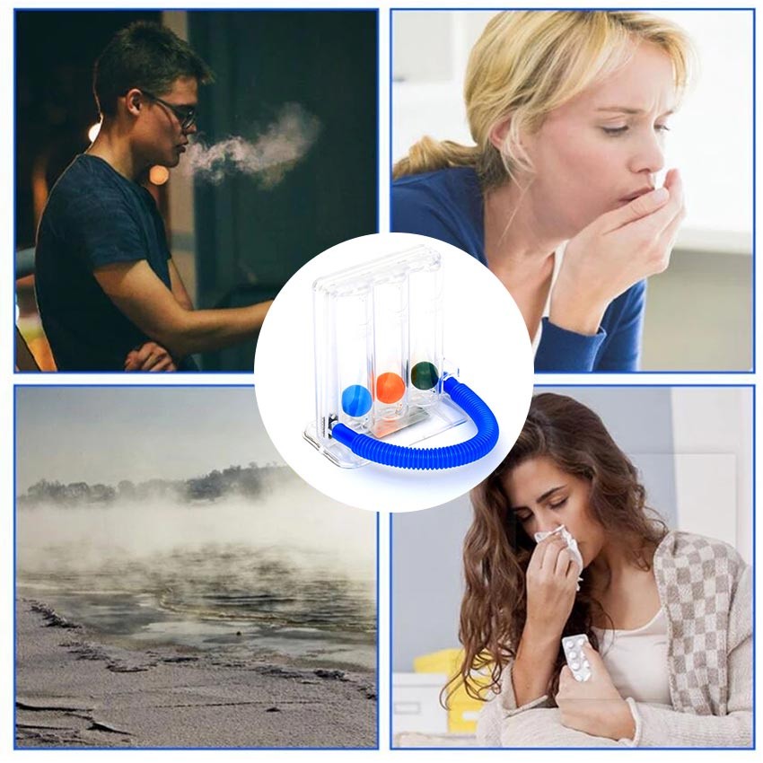 Purvisco - Respirometer Incentive Spirometry Fisioterapi Nafas Spirometer 3 Bola Ball Pengukur Nesco