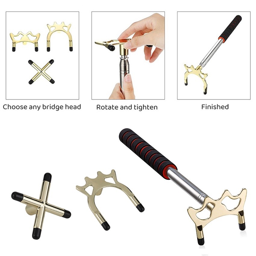 Purvisco - Bridge Rest Head Brass Stick Biliar Billiard Lipat Tempat Cue Billiard Holder - Kepala