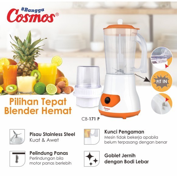 Cosmos Blender Plastik 1 Liter CB-171 P Blender Pelumat Buah Sayur dan Bumbu