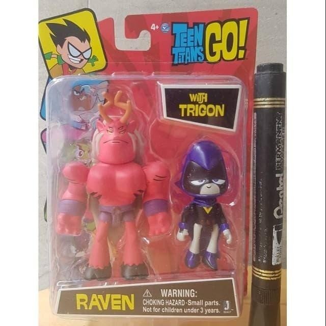 Mainan action figure Raven with trigon Teen titans go Original dc comi