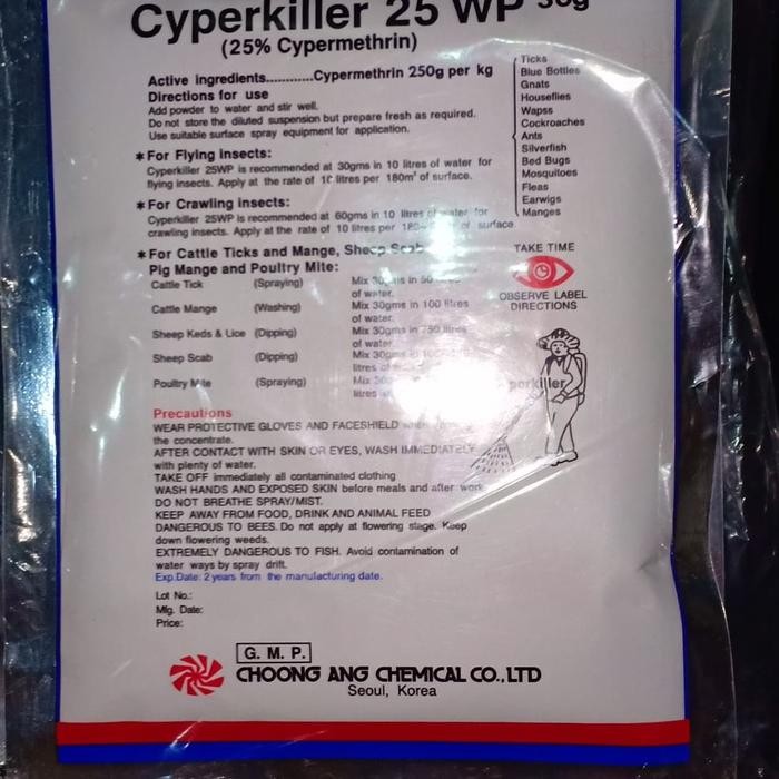 Cyperkiller 25 WP Obat Anti Hama Kutu Serangga Rumah Walet Asli Korea