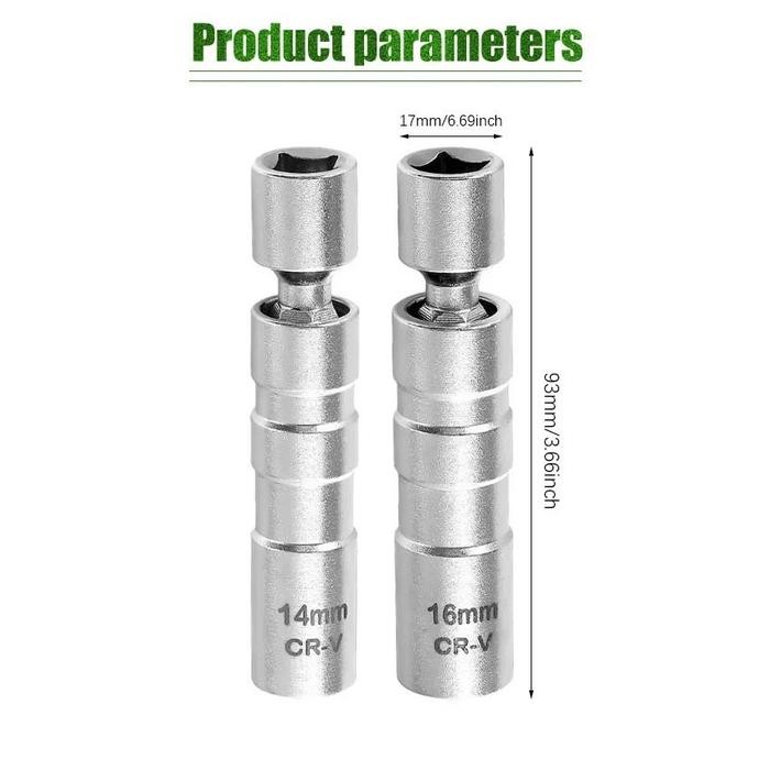 Kunci Busi Fleksibel 14/16 Mm Kunci Sok Busi Flexibel / 14mm/16mm Alat Pelepas Socket Busi Kunci Pas