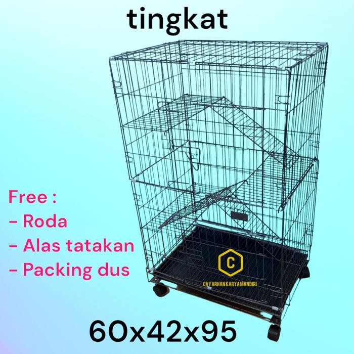 Kandang kucing kelinci tingkat 3