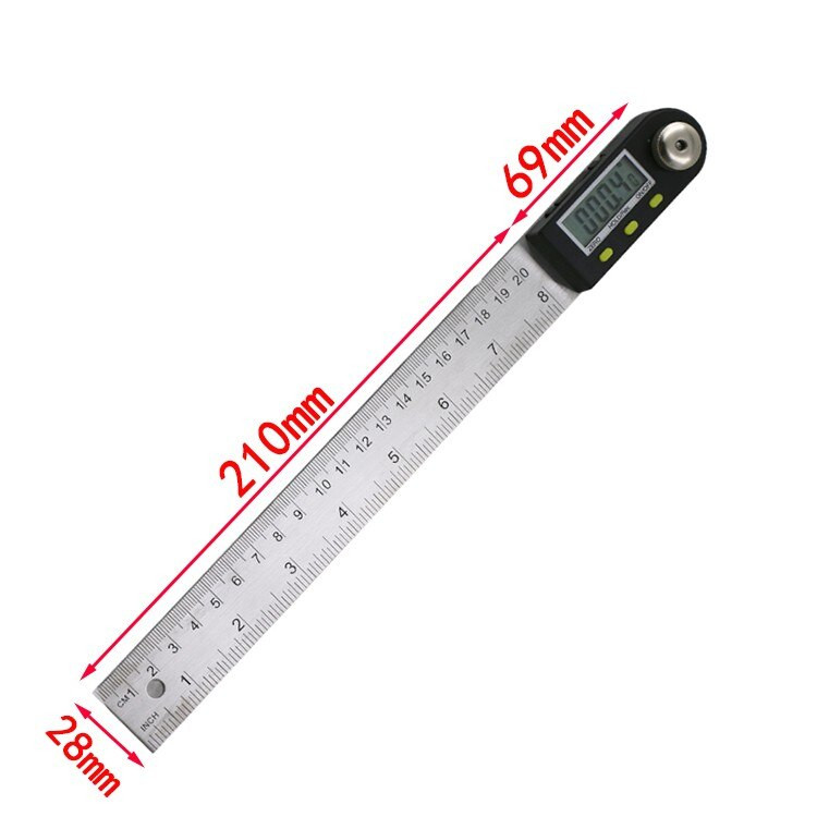 ruler busur derajat Inclinometer Goniometer Level Angle 200 mm Penggaris Bujur 20 cm Alat Ukur Sudut