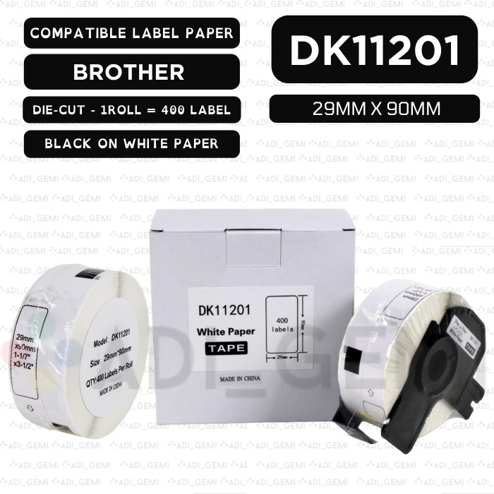 

COMPATIBLE LABEL PAPER BROTHER DK-11201 - 29MM X 90MM - QL- QL-820NWB QL-1050 QL-1100