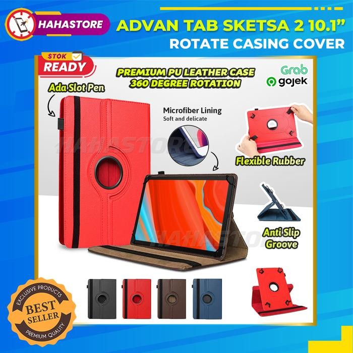 PALING MURAH. ADVAN TAB SKETSA 2 10.1 INCH FLIP CASE CASING ROTARY STAND BOOKCOVER