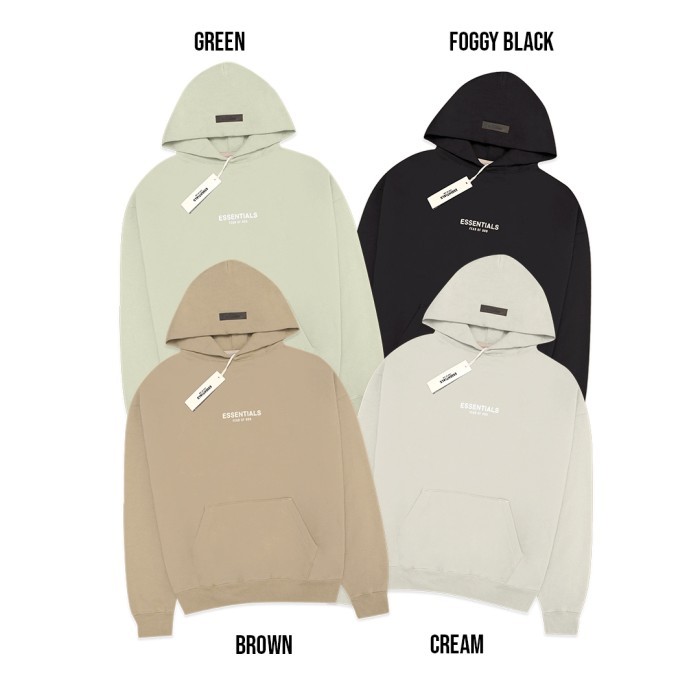 LANGSUNG GAS. FOG ESSENTIALS CENTER VELVET TEXT HOODIE