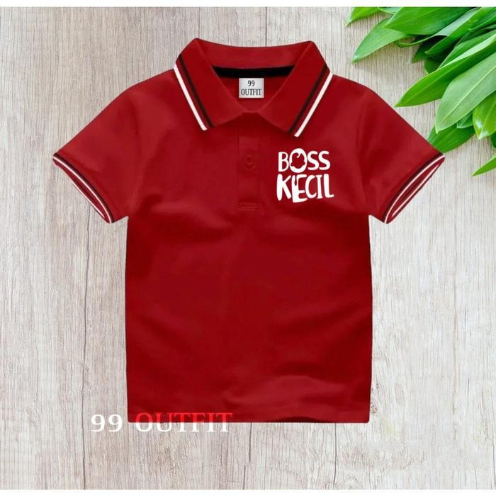 KidFlash- Atasan Kerah Wangky Anak Unisex Usia Ideal Logo Boss Kecil Katun Halus Bisa Cod