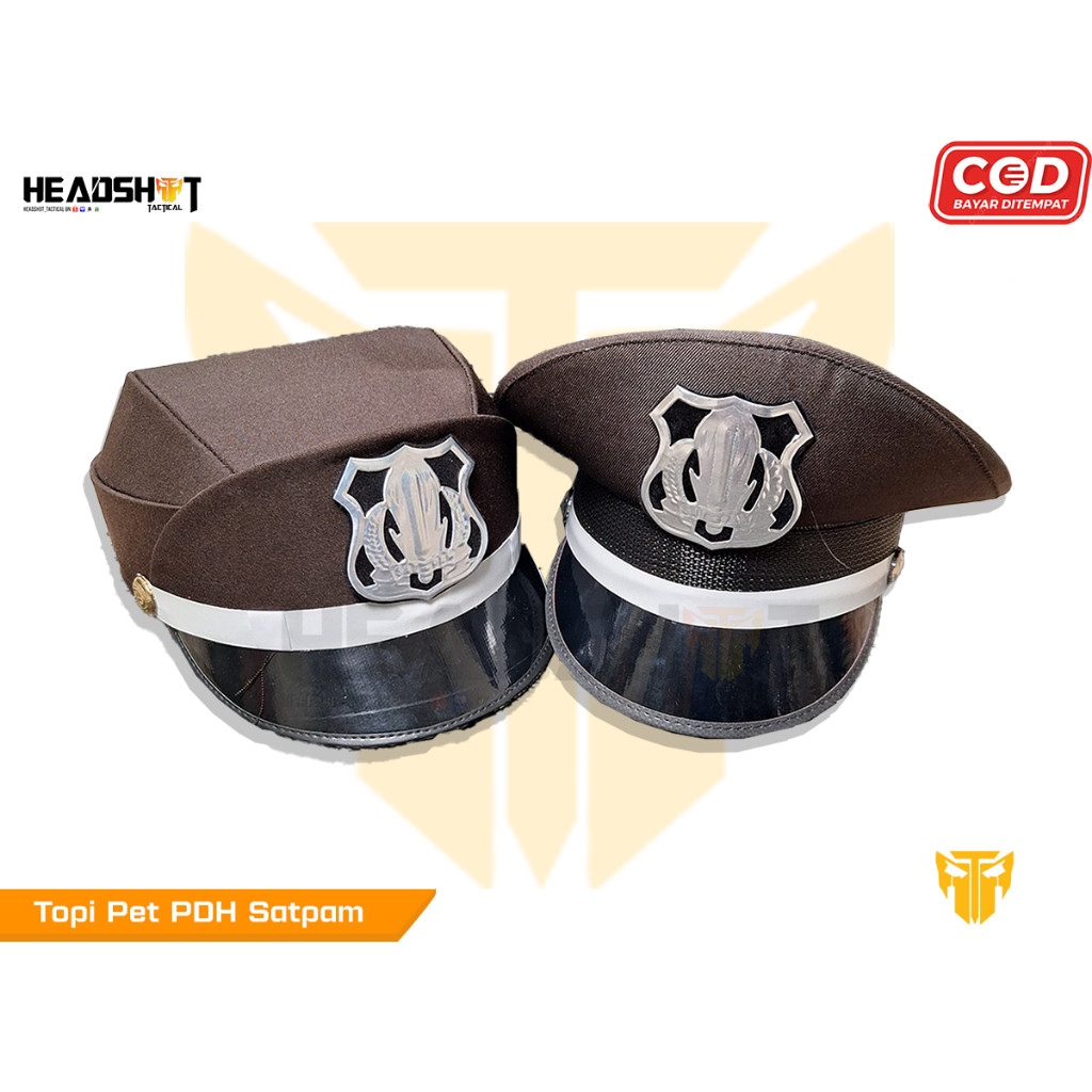 Topi Pet Satpam Coklat - Topi Pet PDH Satpam Security - Topi Pet Satpam Security - Topi PDH Satpam
