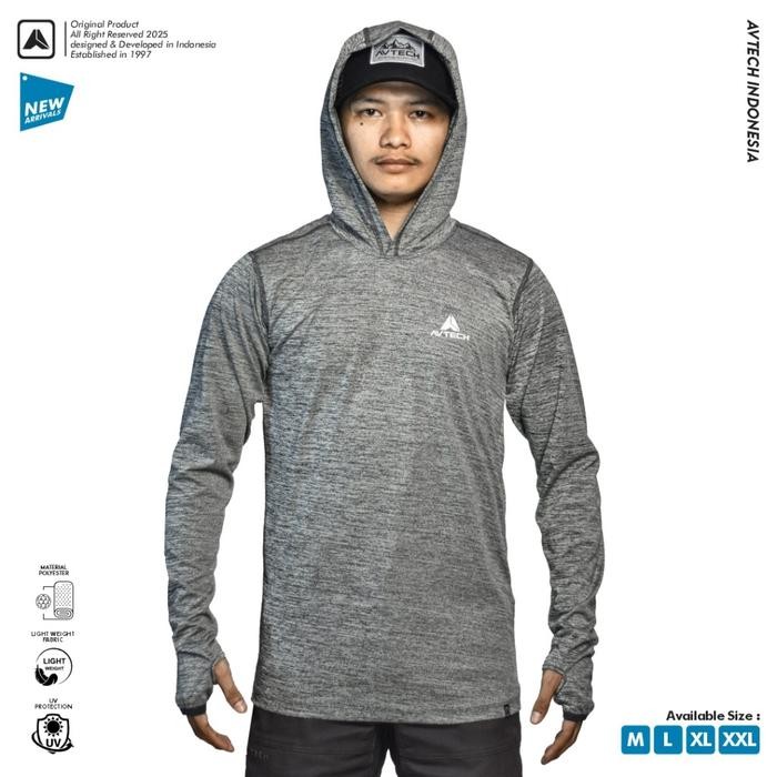 AVTECH - Baselayer Kaos Manset Lengan Panjang Pria Wanita Olahraga Outdoor Hoodie Dry Fit - WANDER