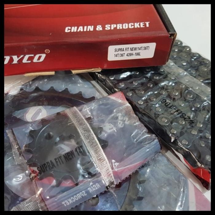 TOP GEAR GIR PAKET RANTAI ORI SCOYCO MOTOR SUPRA FIT NEW/REVO LAMA/REVO100 -