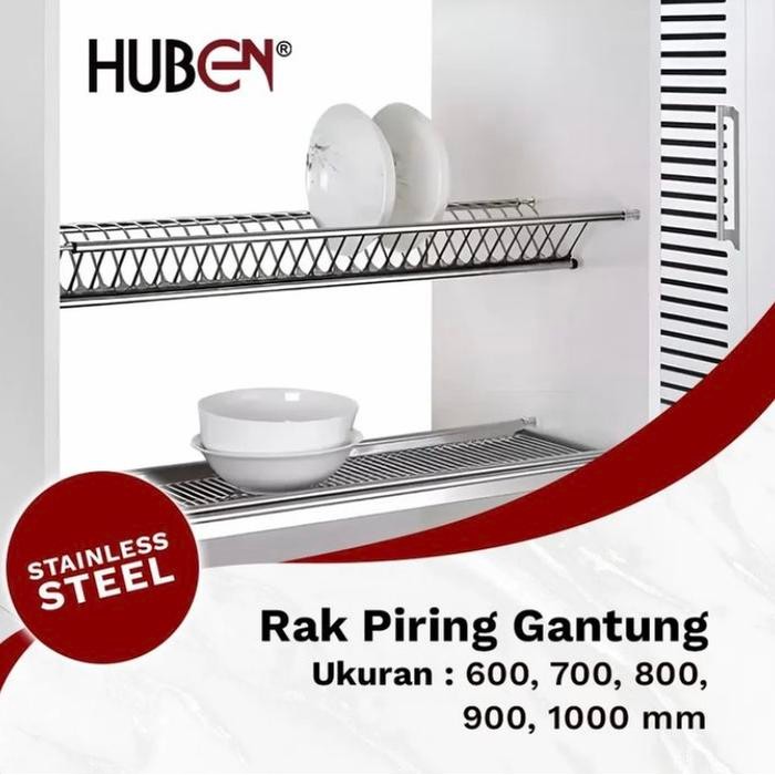 100cm Rak Piring & Gelas Stainless Steel Kitchen Kabinet Dish Rack