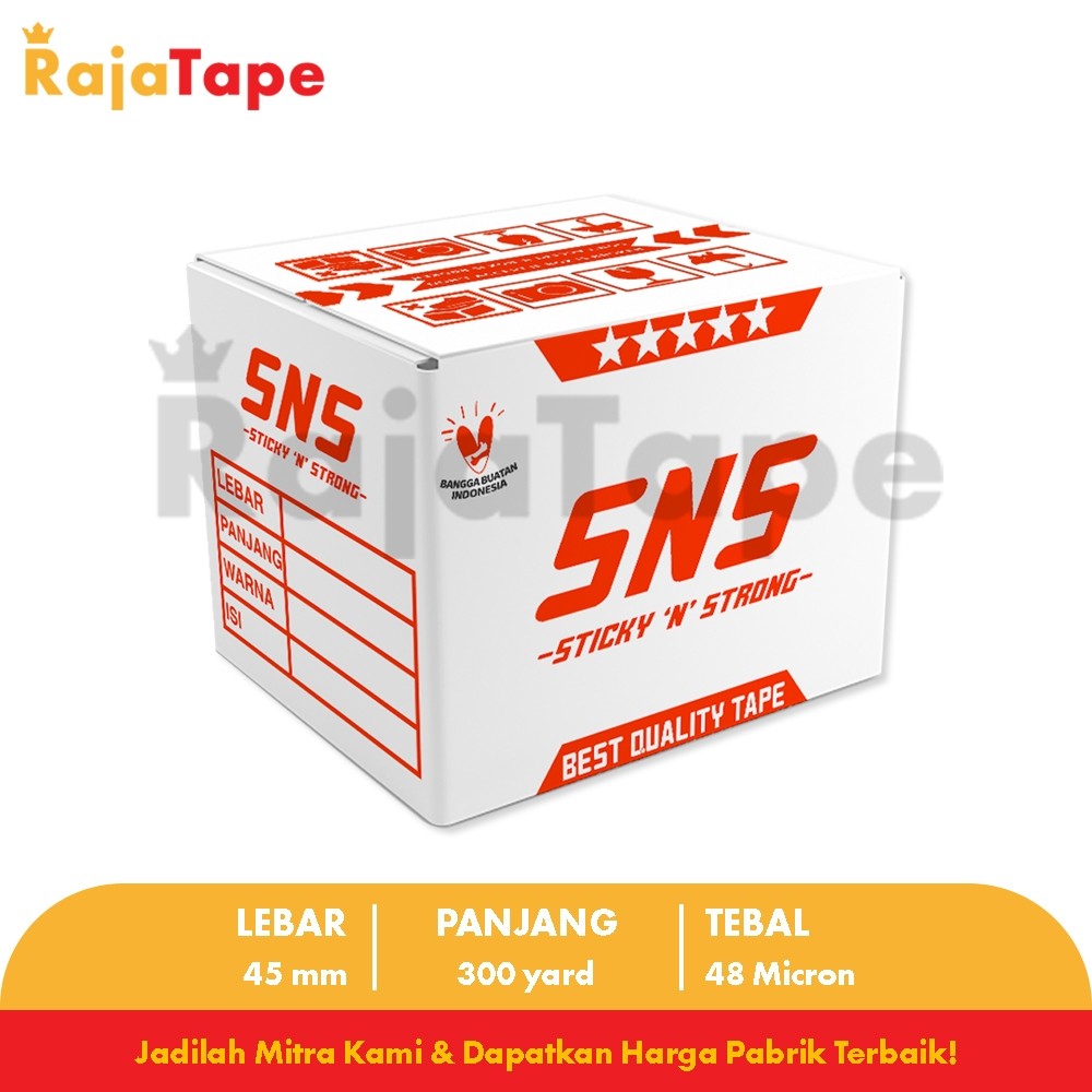 

KHUSUS / INSTANT (1 Karton) Lakban Unboxing Fragile 300 Yard x 45 Mm x 48 Mic Sticky N Strong (SNS)