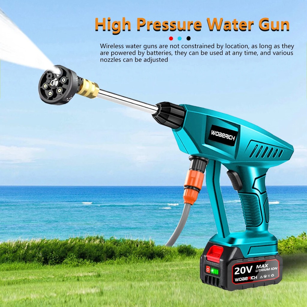 Cordless High Pressure Car Washer Portable for Car water Water Electric Water Gun Foam Generator Wit
