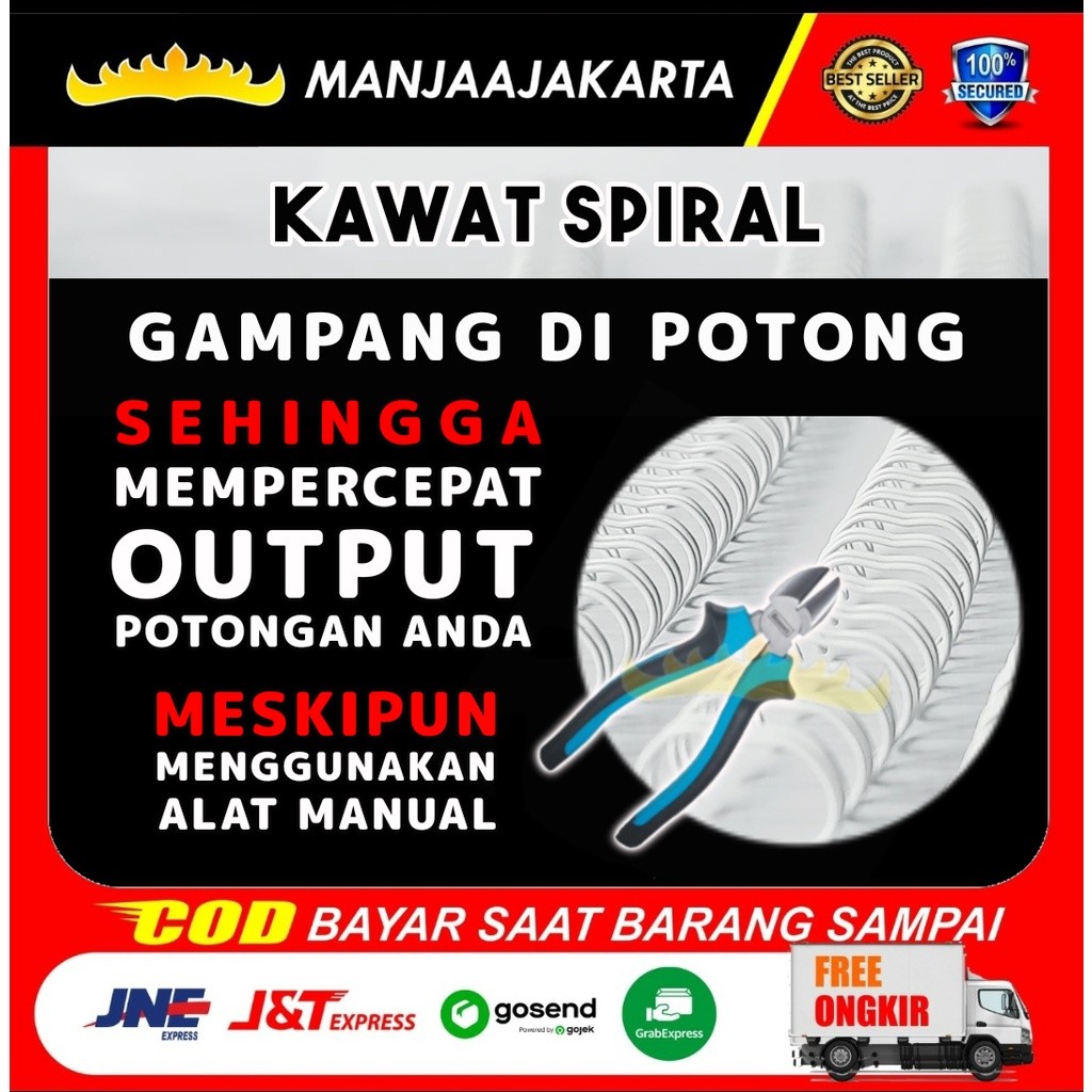 

Spiral Kawat No 6 putih WBI Kawat Spiral 3/8 putih Ring Spiral Jilid Buku Kawat Spiral Kalender Meja