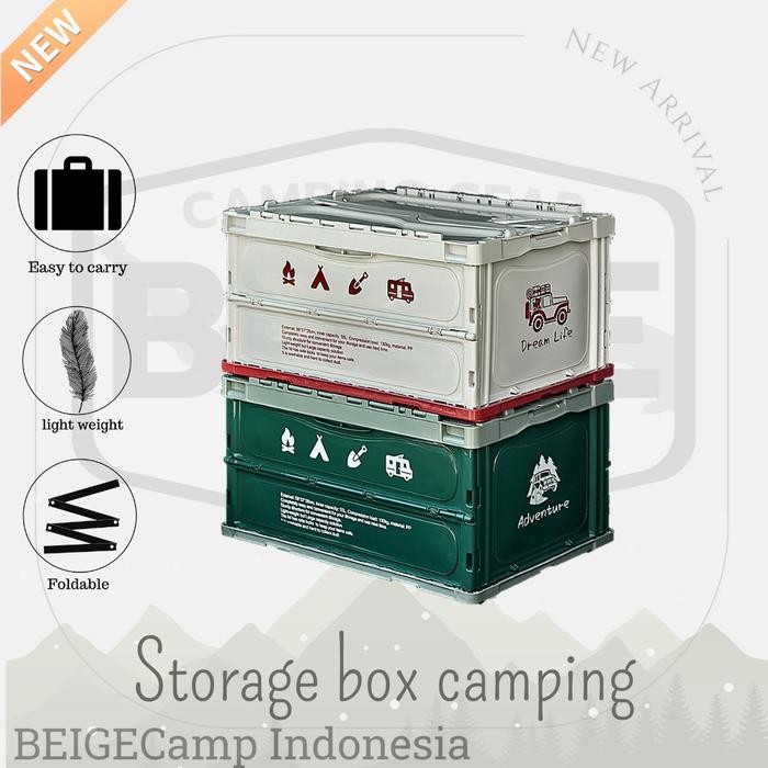 Beige Box Lipat Storage Outdoor Camping Multifungsi Terlaris