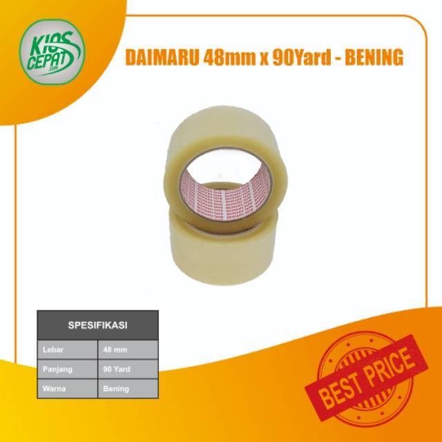 

Lakban Daimaru 48mm x 90Yard 1 DUS / 72Pcs - Bening