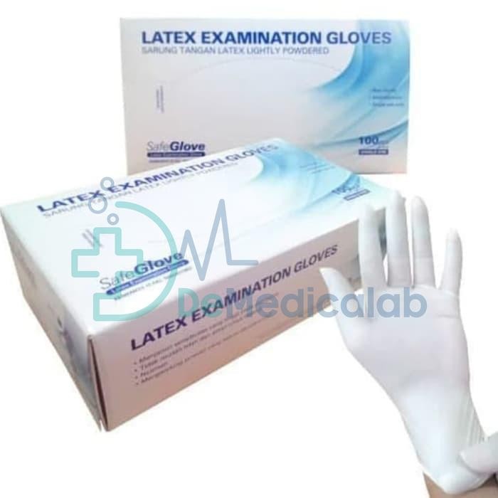 Sarung Tangan / Handscoon Latex Safe Gloves / Latex Examination Gloves - Asli